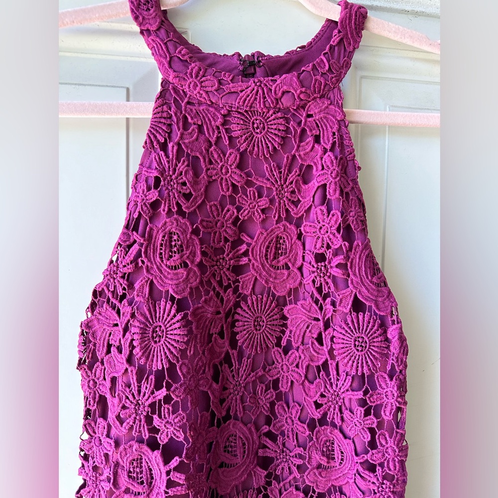 Lulus Magenta Crochet Lace Dress - Picture 4 of 5